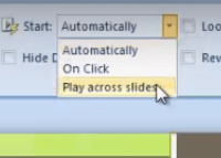 play across slides option