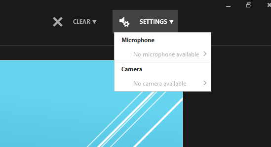 the webcam dialog box.
