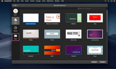 open file in PowerPoint