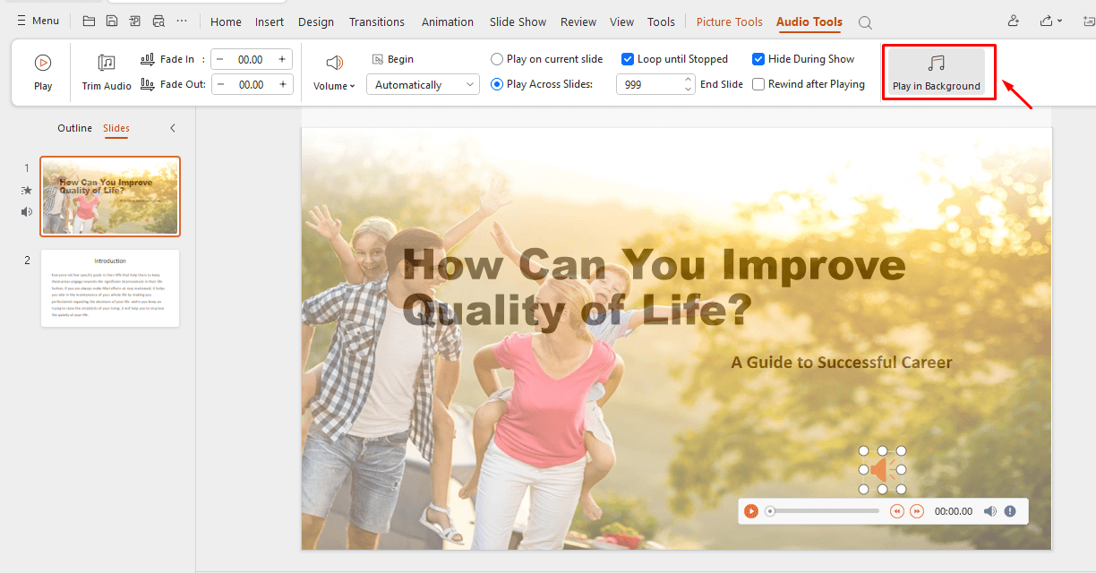exceptional way of playing background audio