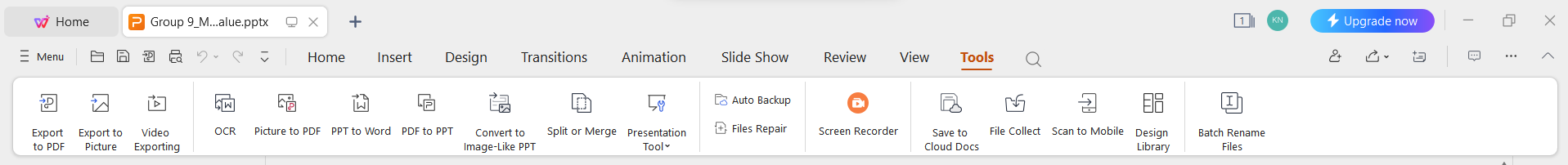  Open screen recorder in WPS Office Presentation
