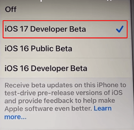  Select ios17