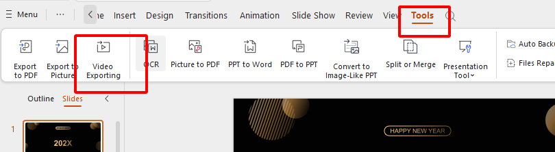 click on Video Exporting.