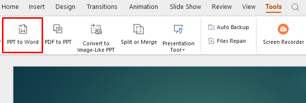 PPT to Word in PowerPoint