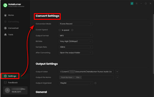 making audio track high-quality change convert settings