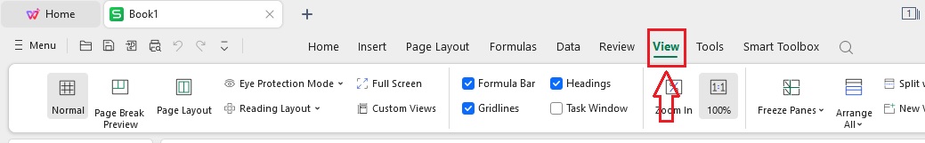 Click the View Option