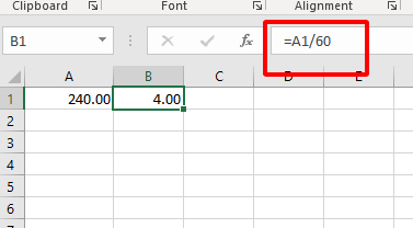 The result of the formula
