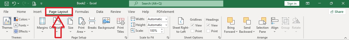Click the Page Layout