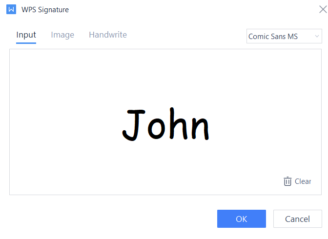 Choose sign style in WPS Office