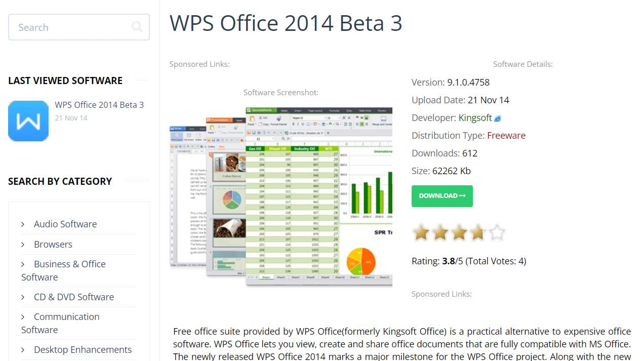 WPS Office 2014 download link