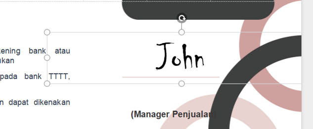 Sign position in WPS Office