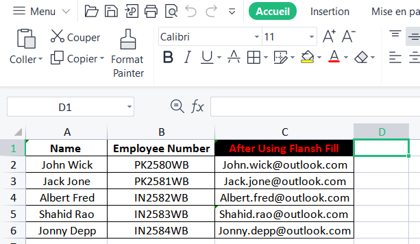 formatage de sous-chaîne Excel