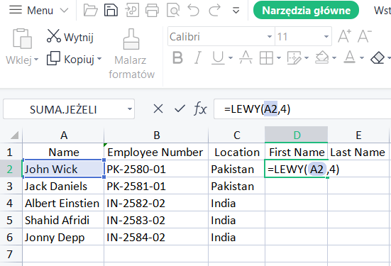 Jak wyciągać podciągi w Excelu (Krok po kroku)