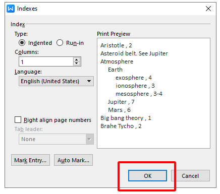 Generate the Index
