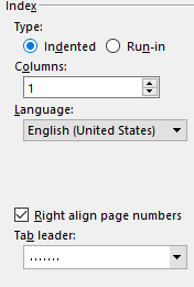 Page Numbers option.