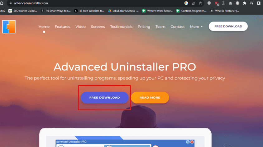 advanced uninstaller website