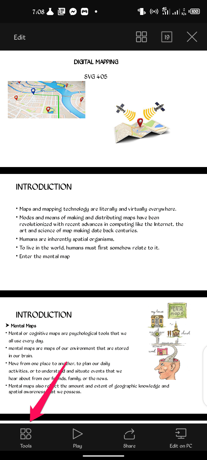 Click the Tools icon