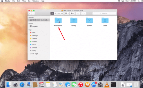 Applications folder on Mac