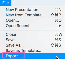 Export option in PowerPoint