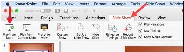 PowerPoint start presentation
