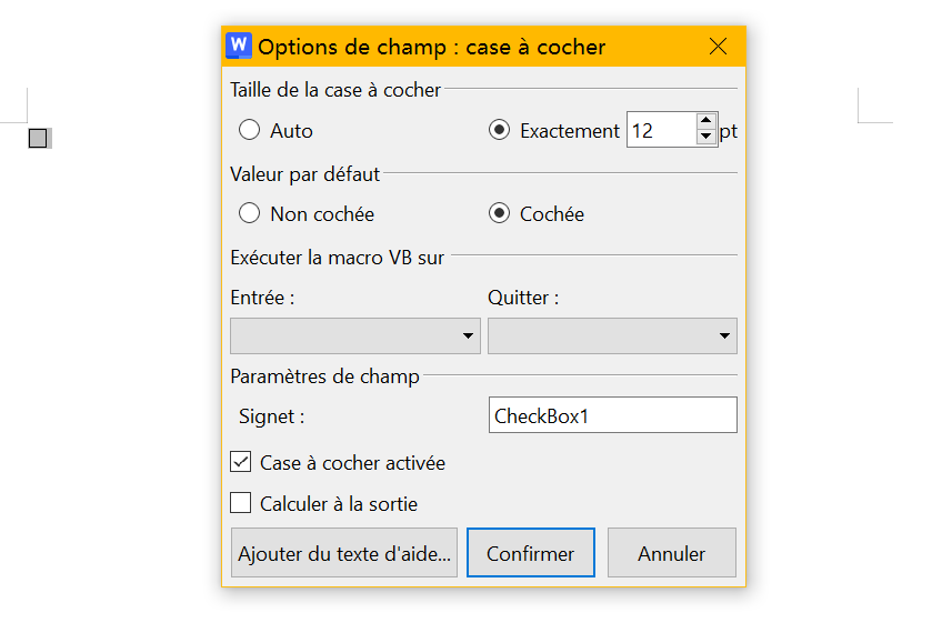 effectuer les modifications