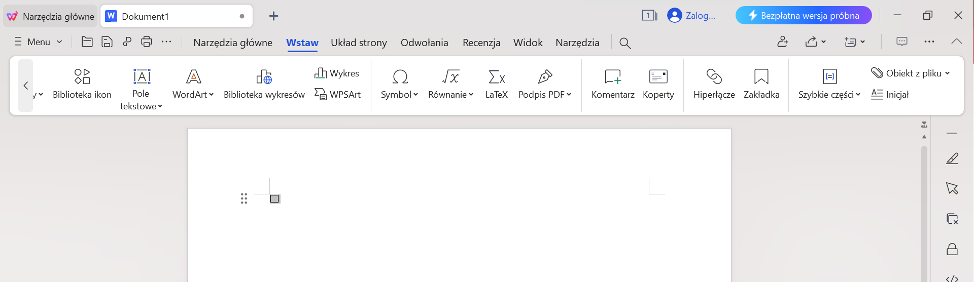 kliknij na pole wyboru z pola