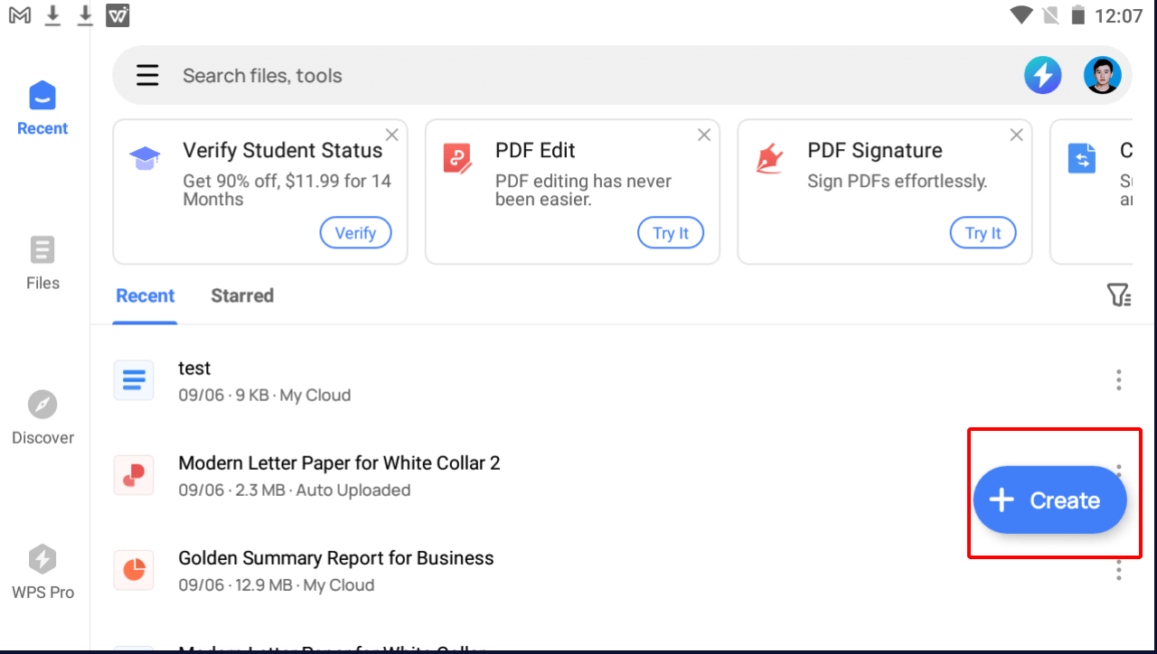 Select the Microsoft Word