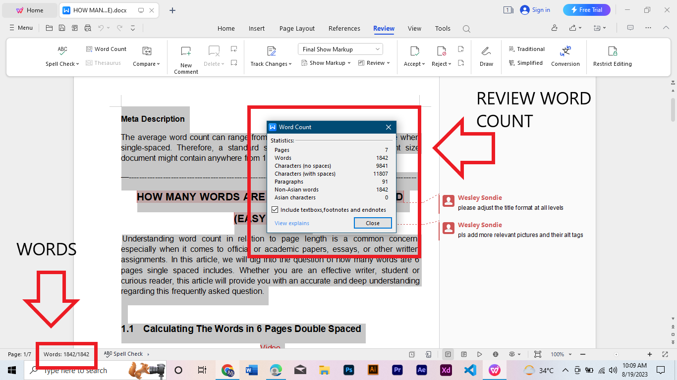 How Many Words Are 10 Pages Double Spaced (Quick Guide) | WPS 
