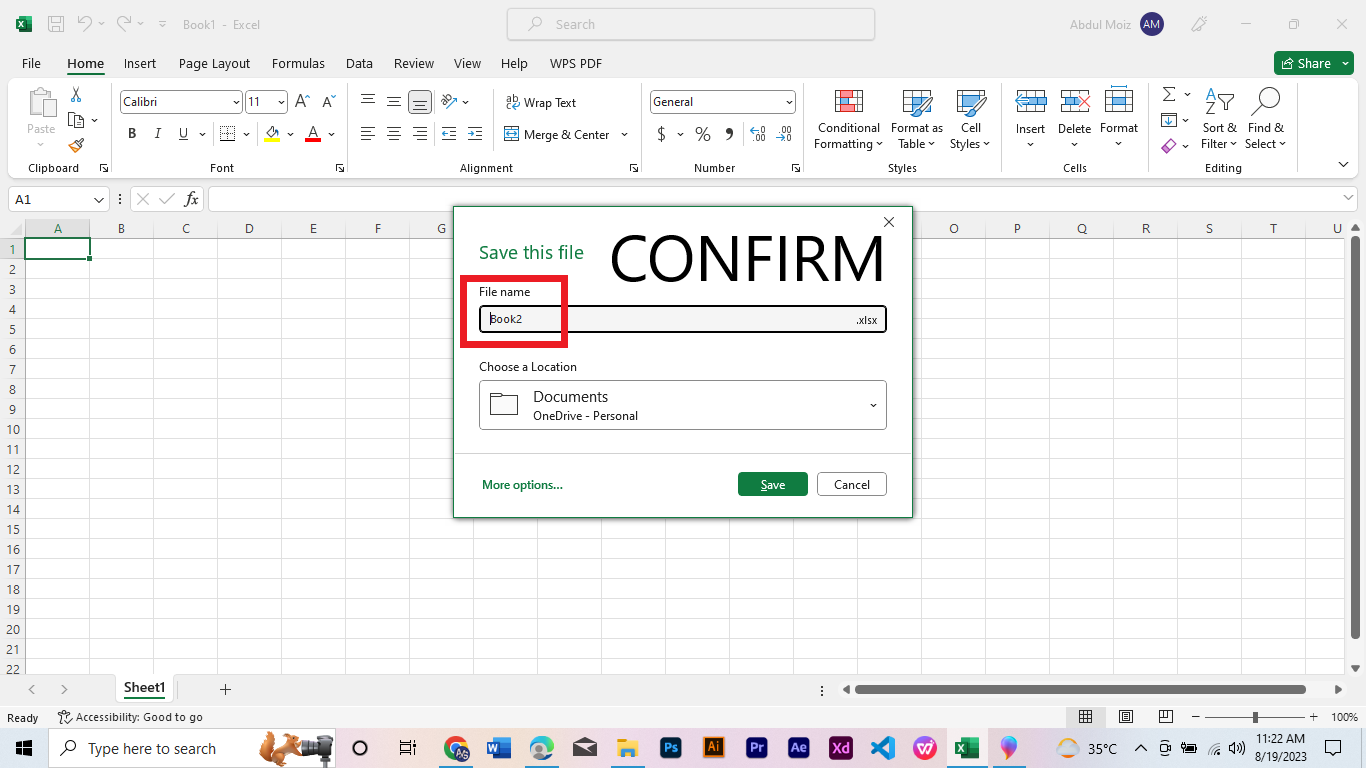 Now confirming the change 