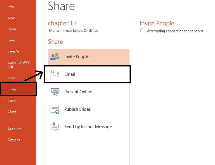 PowerPoint share options