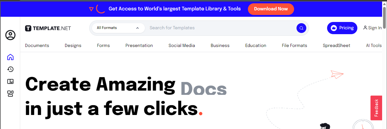 Sitio web de Template.net