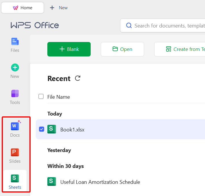2 Select the application you need