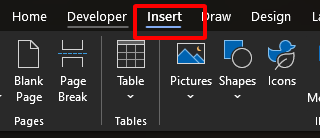  Insert Tab