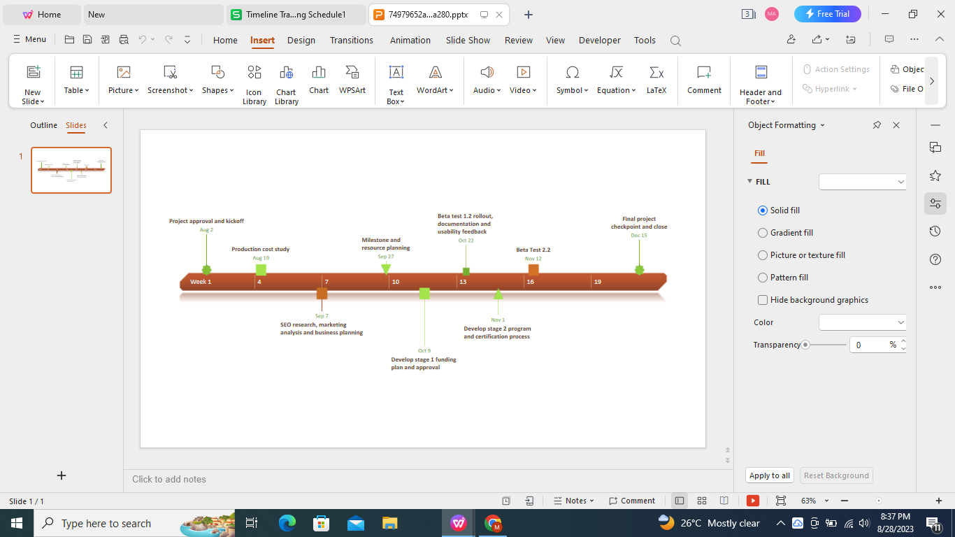 Open template in WPS spreadsheet.
