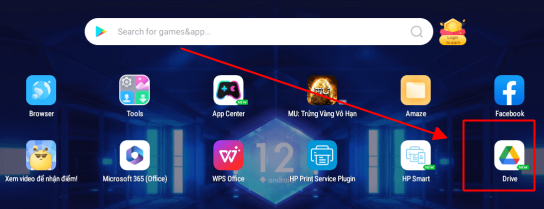 the Google Drive app.