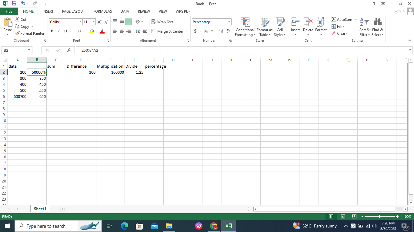 Calculate %.