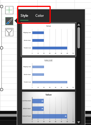 change the colors of the bars