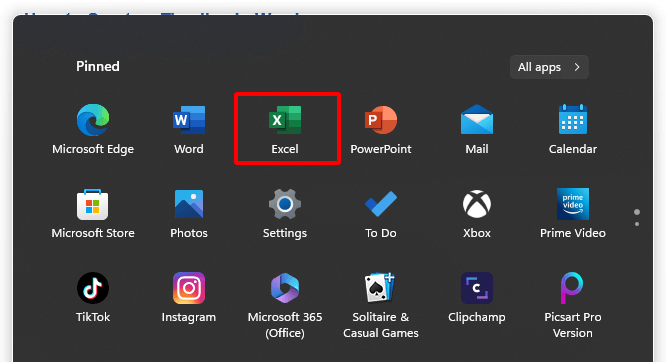  Open Microsoft Excel