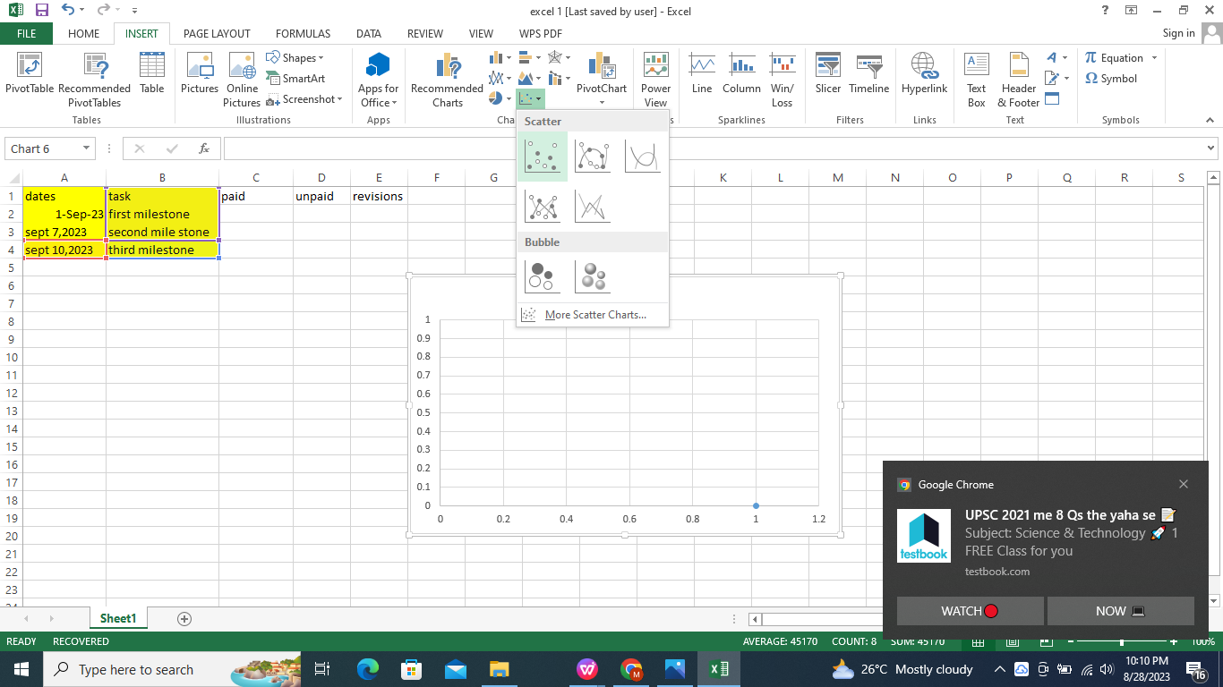  Insert Scatter Plot.