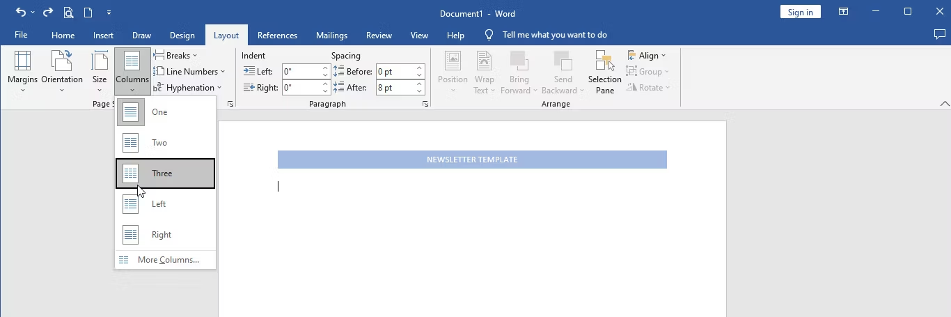 Create a Newsletter Template in Word