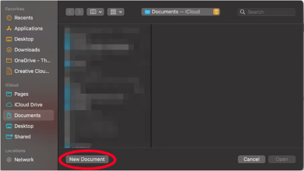 Choose “New Document”