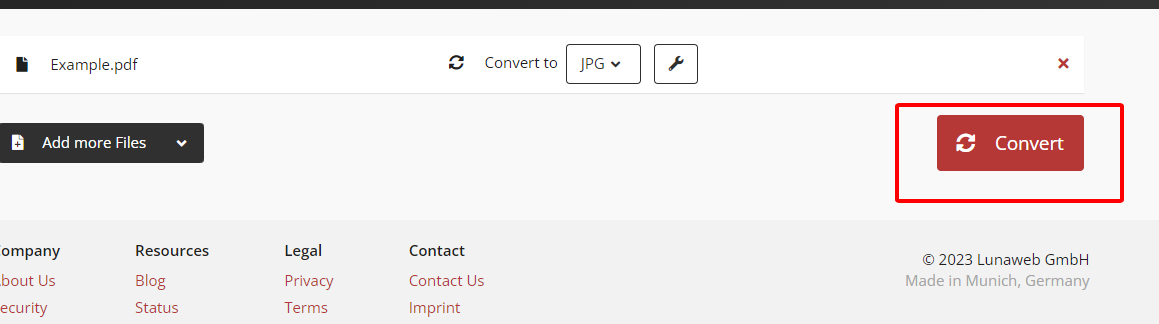 Click “Convert” button