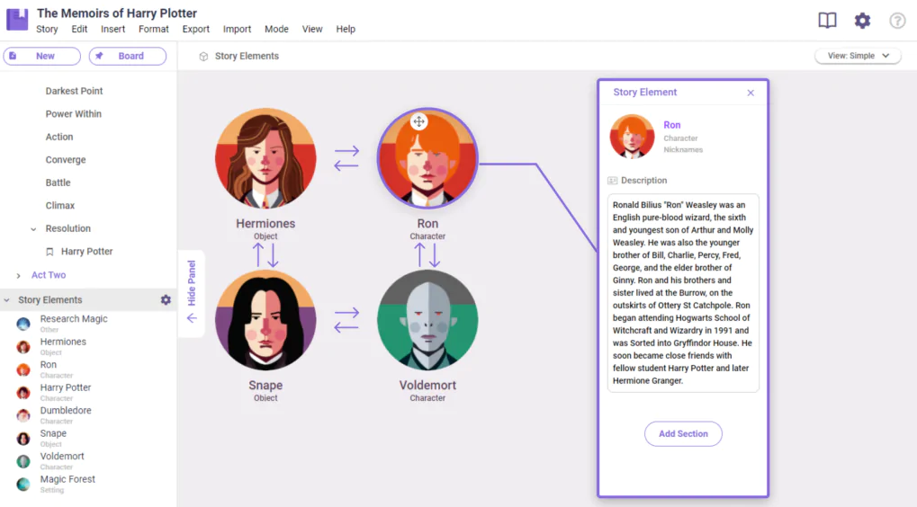Living Writer interface