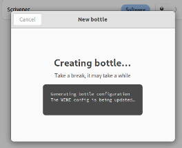 page for creating Bottle