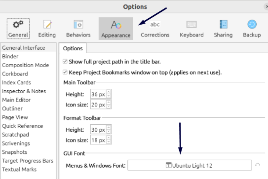 main page for changes