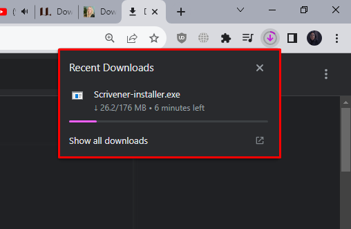 Scrivener downloading