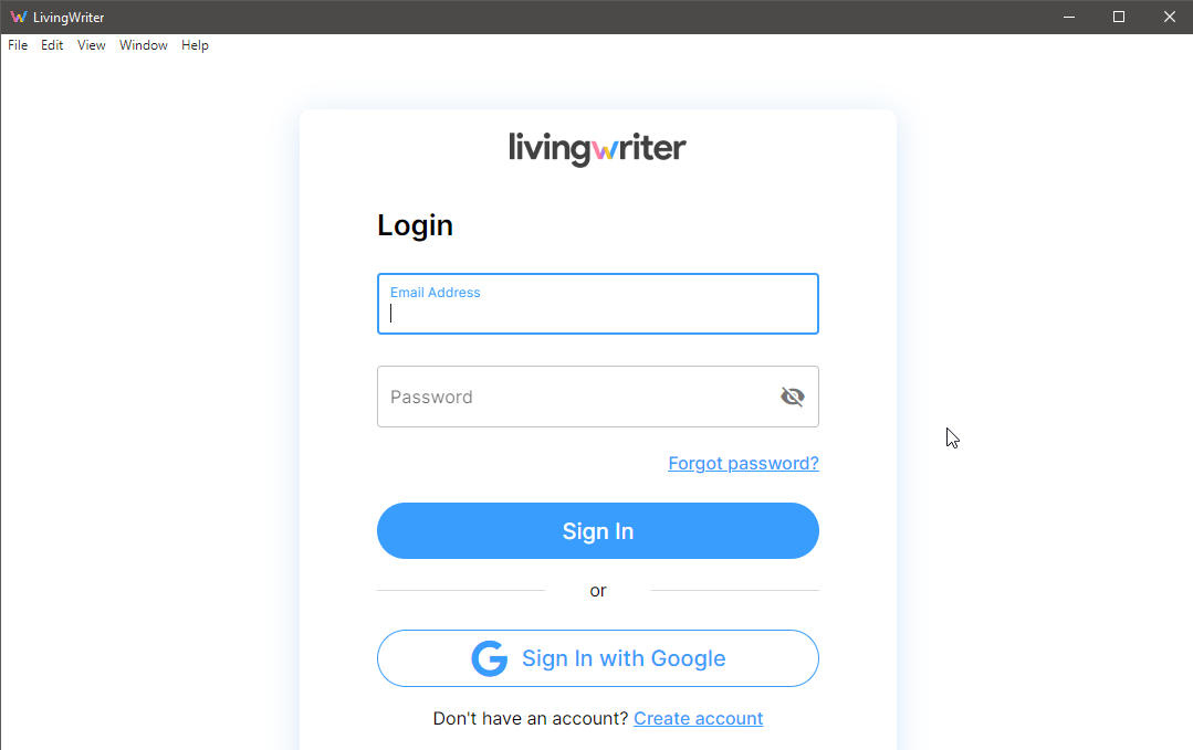Livingwriter sign up
