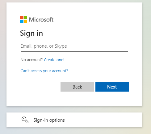 log in Microsoft