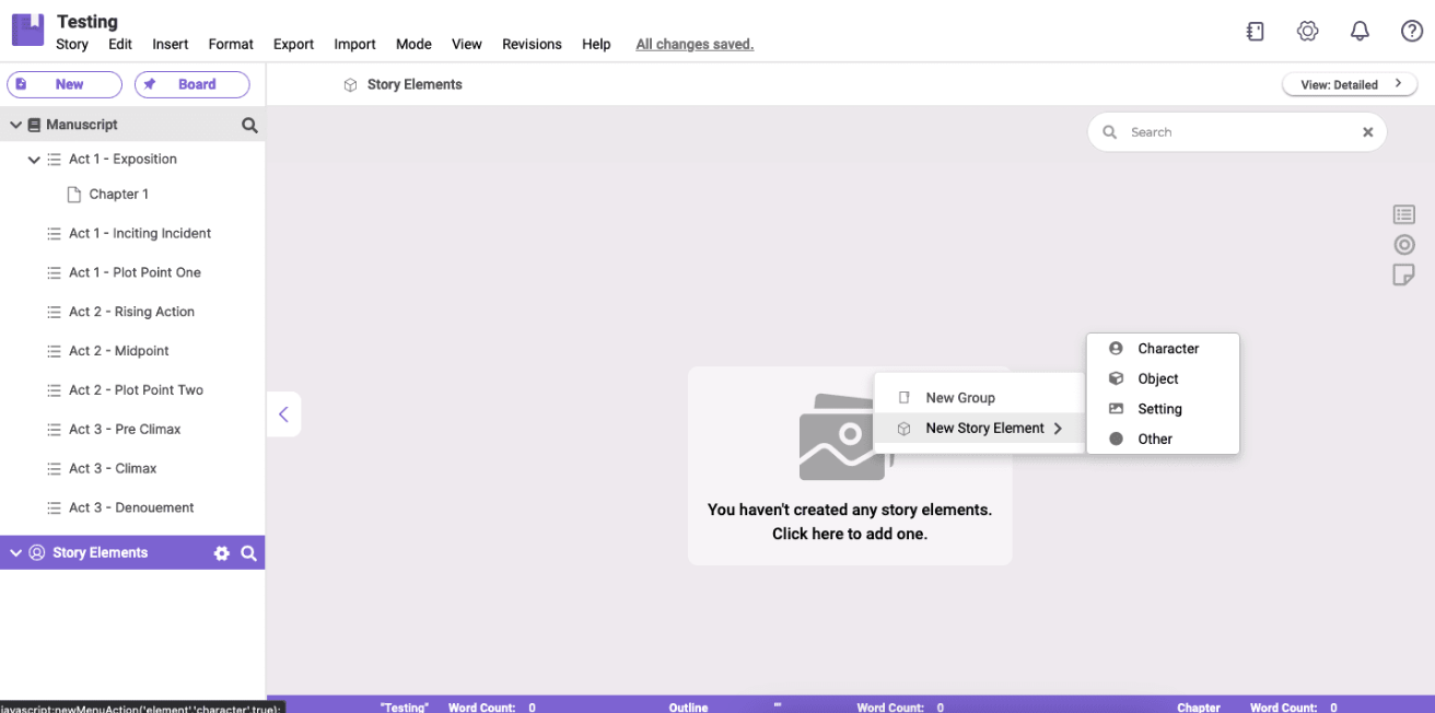 LivingWriter outlining tools
