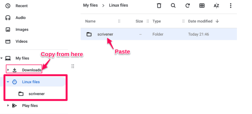 Linux files folder